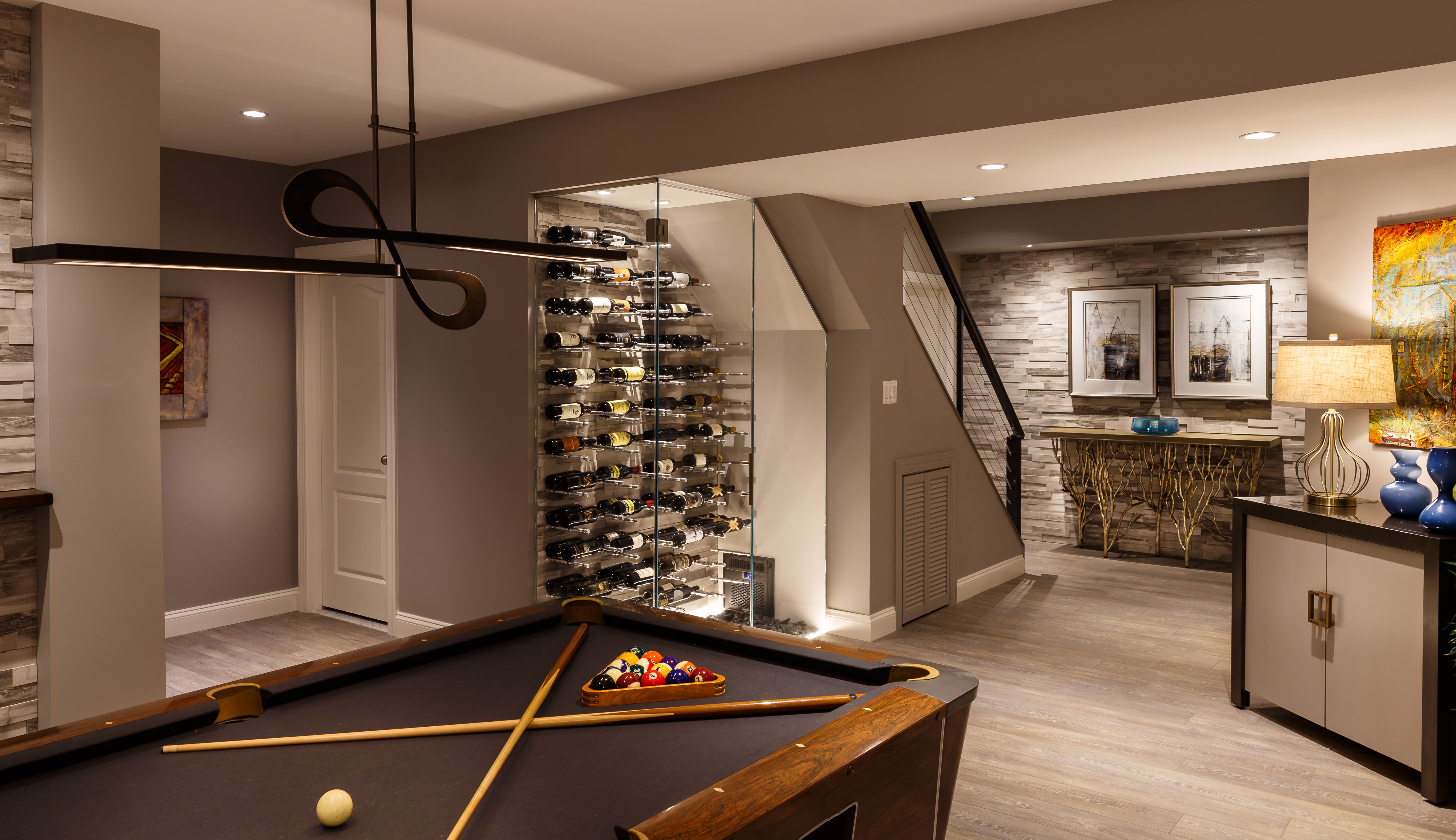 Pool wine stairs